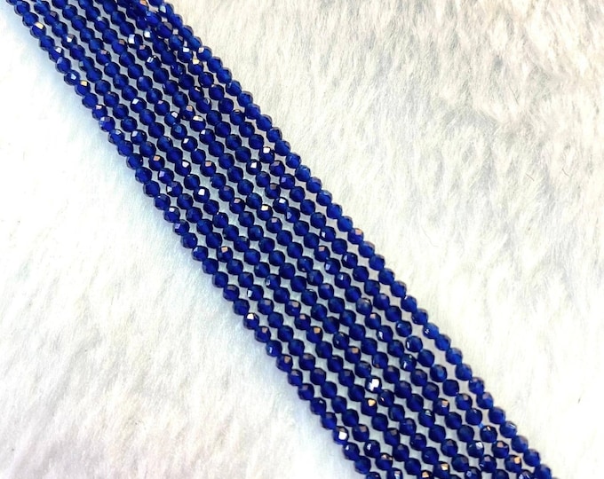 1 Strand 36Cm Natural Blue Sapphire Tinny Small Beads Top High Quality Gemstone 1-2mm Spacer Loose Bead Jewelry Supp