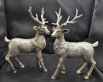 Beautiful Near Eastern Silver 1 Pair Antique Deer Art Deco