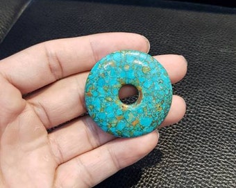Natural Turquoise Stone Pony Tail Ring Hairs Round Ring