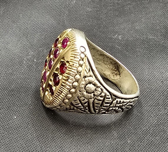 Natural Ruby Gemstone Old Silver Handmade Afghani… - image 3