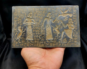 Ancient King Gilgamesh Intaglio Tablet Stone - Circa 100 BC
