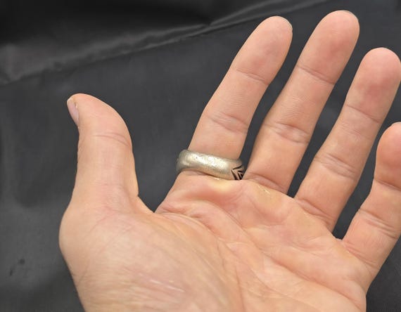 Authentic Silver Ring Ancient Old Agate Stone Evi… - image 9