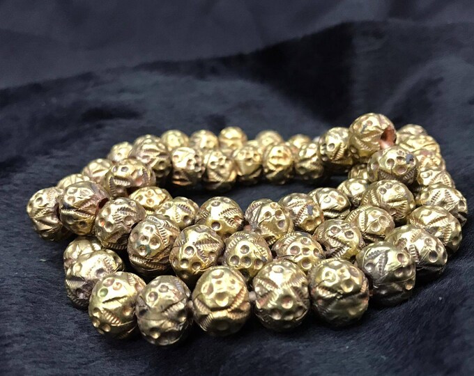 Vintage Beautiful 18K Gold Over Silver Afghanistan Handmade 65 Pieces Lot Beads