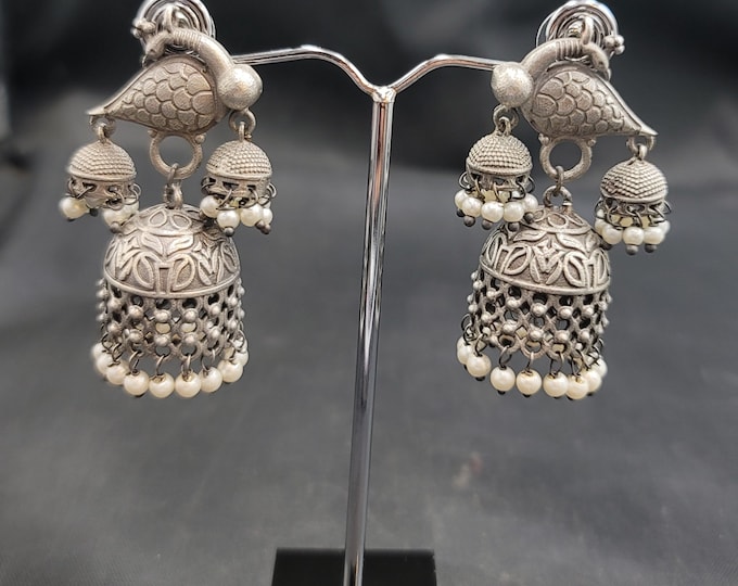 Afghani Vintage Silver Lovely Earrings Handmade Silver Beautiful Earrings