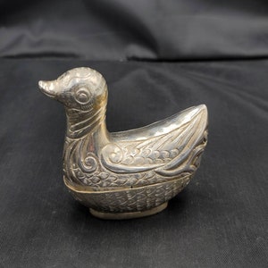 Unique Antique Silver Near Eastern Beautiful Bird Box