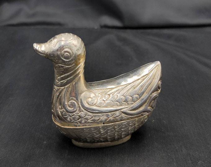 Unique Antique Silver Near Eastern Beautiful Bird Box