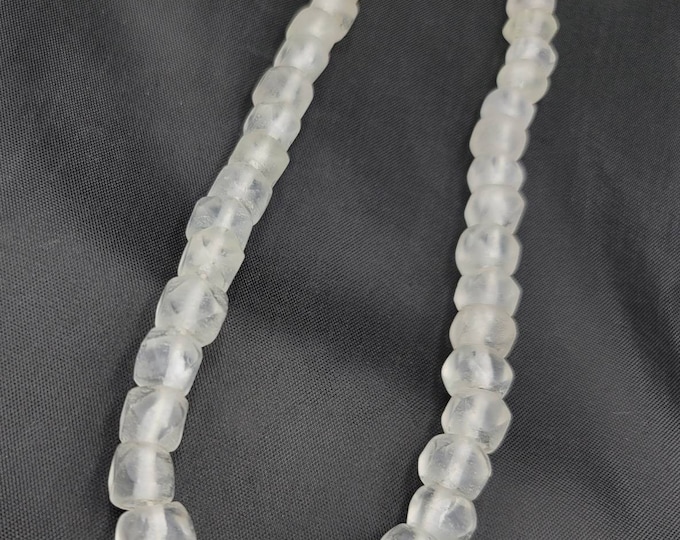 Antique Ancient Clear Crystal Quratz Himalayan Beads Necklace