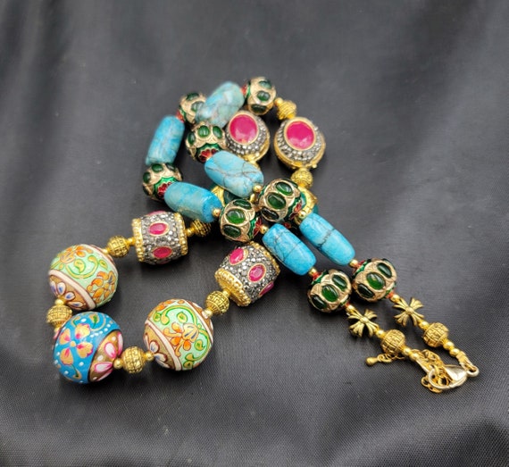 Gorgeous Mughal Design Natural Ruby Beads Gemston… - image 2