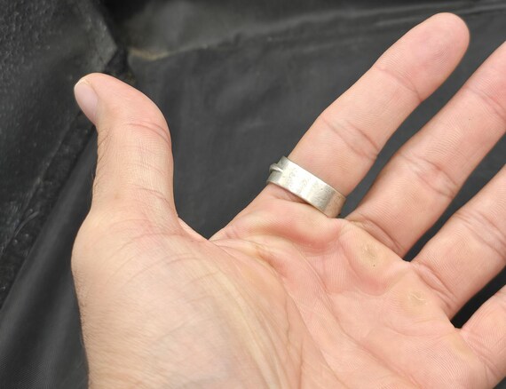 Handmade Vintage Sterling Silver Ring with Natura… - image 5
