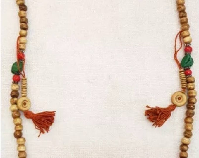 108 Prayer Beads Stone Antique Mala With Small Turquoise and Coral