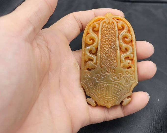 A Real Authentic Collectable Ancient Natural Jade Stone Carved Amulet Pendant