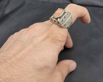Rare Ancient Unique Silver Ring With Evil Eyes Powerful Protection Ancient Agate Stone