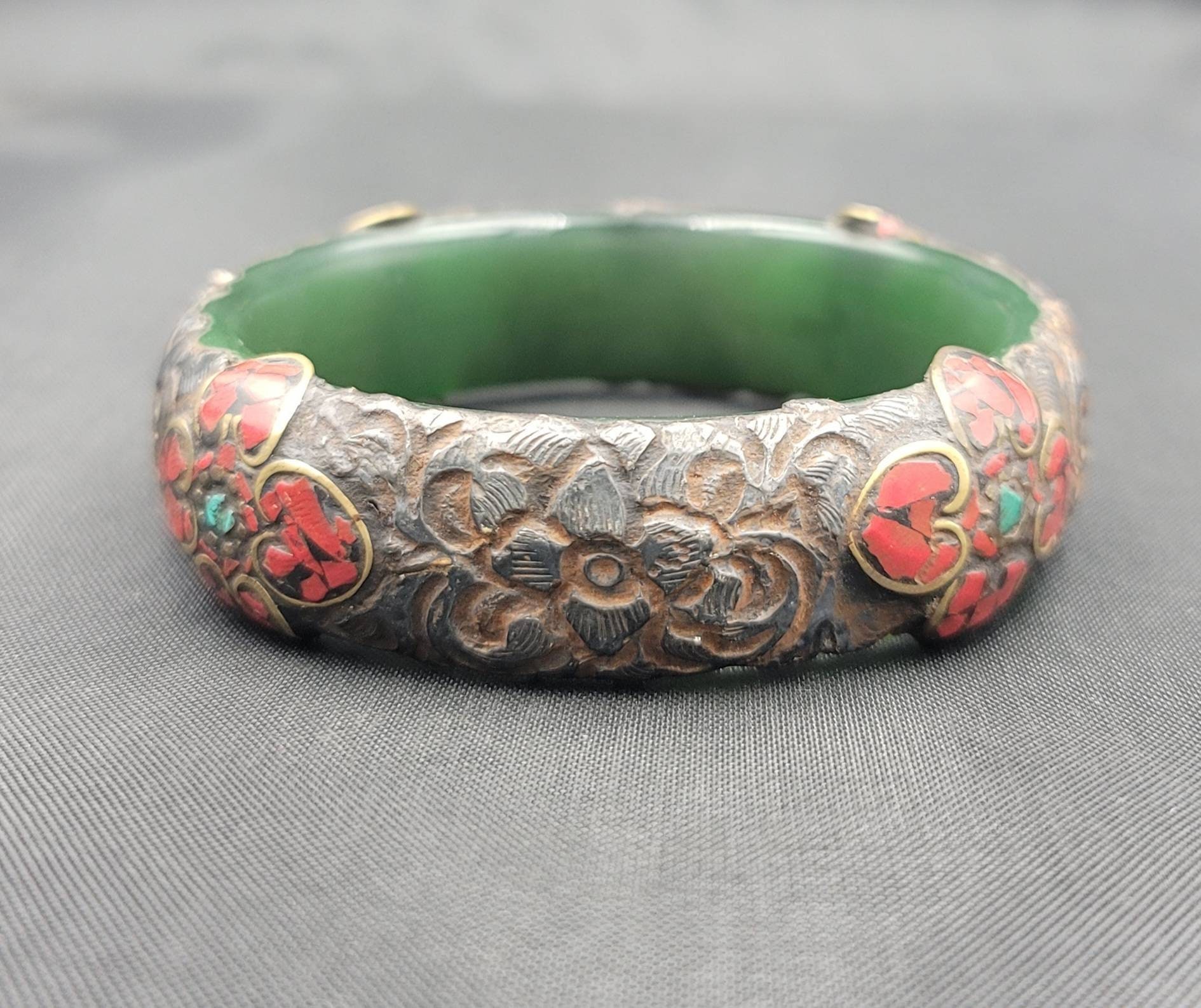 Buy Chinese Antique Pure Hand-carved Exquisite Rare High Ice Jade Bracelet,  Rare and Precious, Can Be Collected Online in India - Etsy