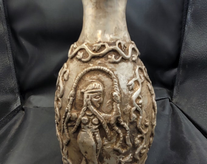 Cicra Unique 4th-6th Century Greek - Roman Empire Silver Museum Quality Antique Bottle With Queen and King