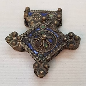 Wonderful Rare Morakish Very Old Silver Pendant With Enamel Art