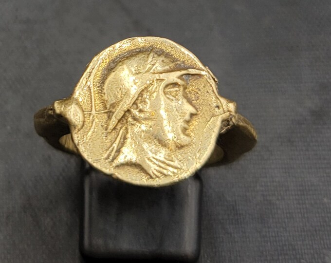 Wonderful Ancient Greek Empire Century Bronze King Alexander The Great Coin Ring