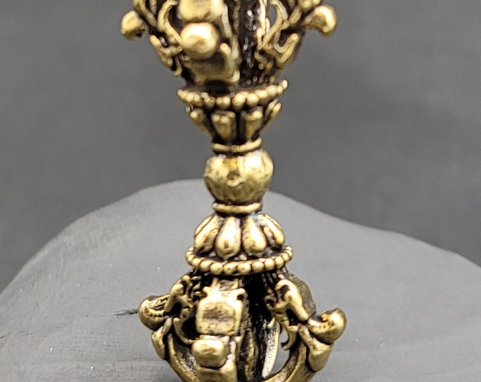Tibeten Antique Nepal Old Brass Antique Dorje Pendant Amulet Pendant