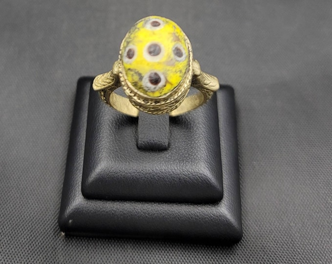 Ancient Powerful Protection Evil 5 Eyes Bronze Antique Swat Beautiful Ring