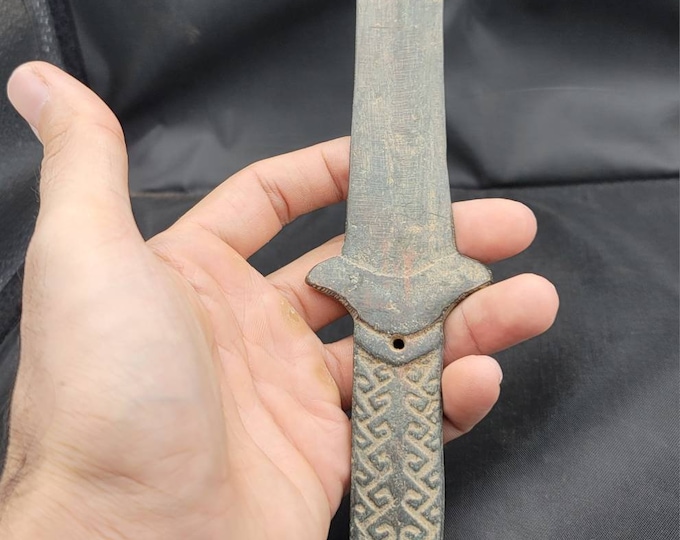 Unique Found Museum Quality Antique Cicra 7th-12 Century Roman Empire Bronze Unique Found Sword/Knife