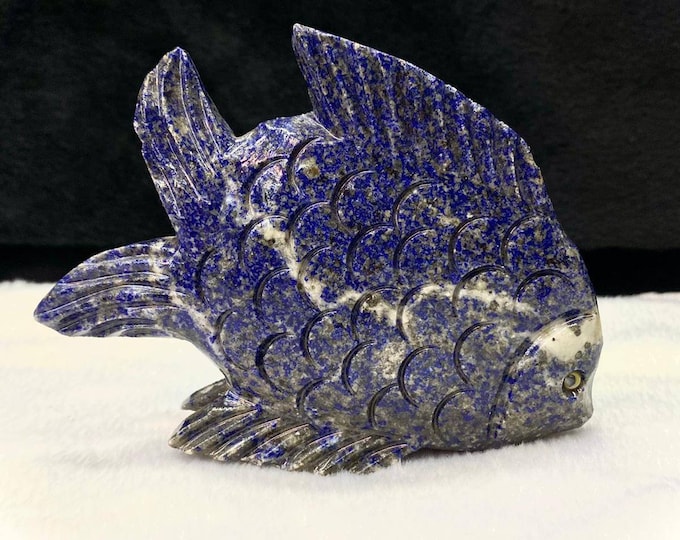 Beautiful Handmade Vintage Lapis Lazuli Stone Fish From Afghanistan
