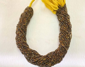Tiger Eye Gemstone Tiny Beads: 1-2mm Jewelry Spacer Beads (36cm Strand)