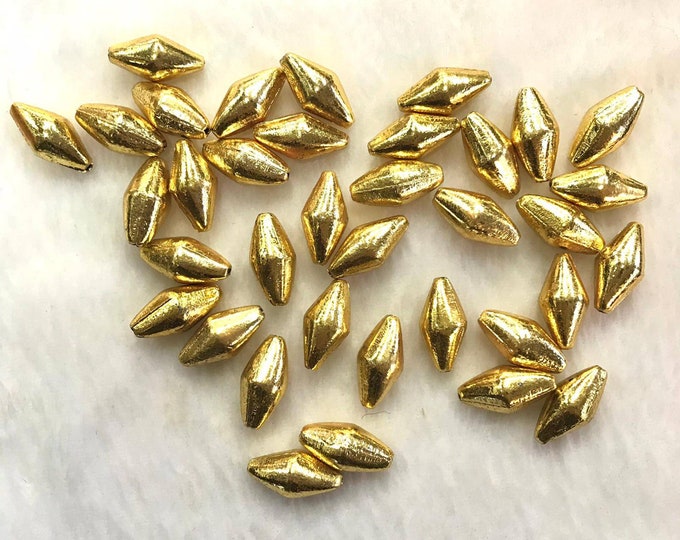 20k Gold Over Silver Beautiful Shape Vintage Beads 20mm Spacers For Making Jewelry Finding