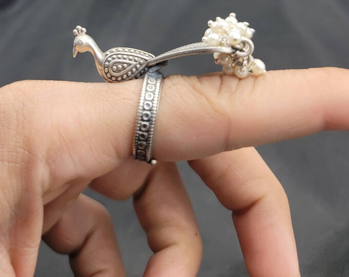 Sterling Silver Vintage Bird Ring Near Eastern Silver Ring Adjustable Ring