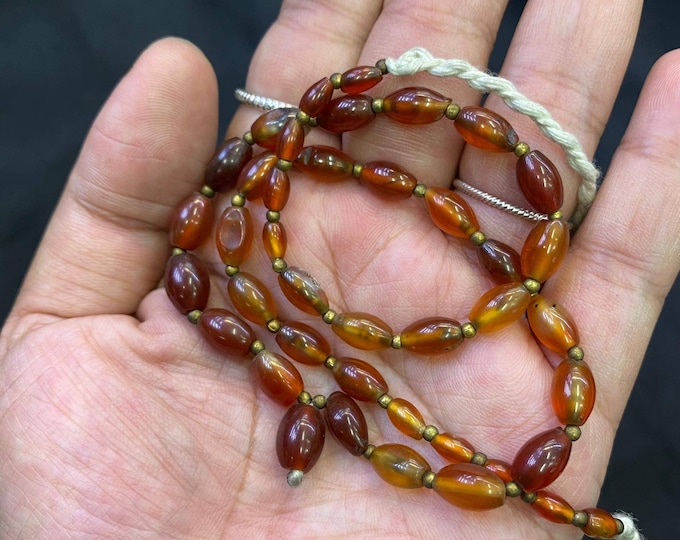 Ancient Red Agate Stone Beautiful Unique Shape Beads Strand Necklace