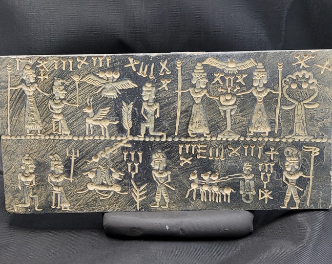 3rd Century B.C Ancient Sumerian King Gilgamesh And His Worries Full History Intaglio Carved Tablet Stone