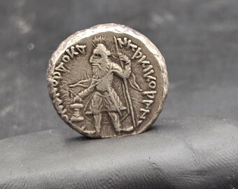 Ancient Authentic Silver Indo Greek Very Old Silver Coin
