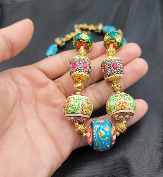 Gorgeous Mughal Design Natural Ruby Beads Gemston… - image 3