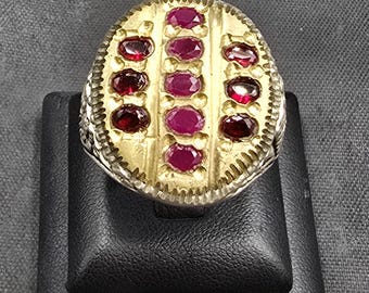 Natural Ruby Gemstone Old Silver Handmade Afghanistan Authentic Ring