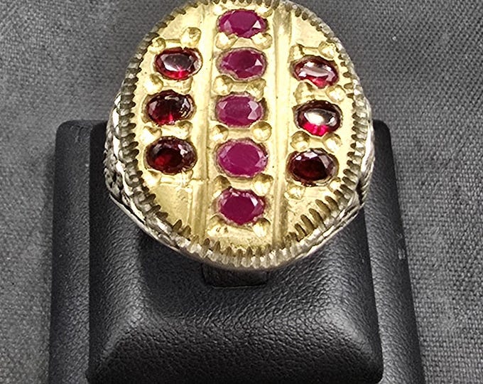 Natural Ruby Gemstone Old Silver Handmade Afghanistan Authentic Ring