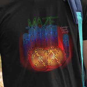 Maze T Shirt Vintage Funk Soul Band Digital Screen Print Graphic Black 100% Cotton Unisex Music Artist Tee