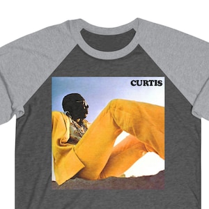 Curtis Mayfield T Shirt, Raglan Tee, Baseball Raglan T Shirt, 70s, 80s, Funk, Disco, Soul, Music Graphic Print, Unisex Band shirt