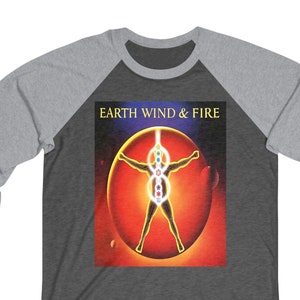 Raglan Tee, Baseball Raglan T Shirt, Earth Wind & Fire tshirt, Funk, Soul Jazz Music Graphic Print, Unisex Band shirt
