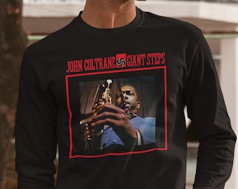 Long Sleeve Tee Shirt, Jazz Music Album Cover Artwork Graphic Print T-Shirt, John Coltrane, Saxophone, Vintage, Retro Band Shirt Unisex