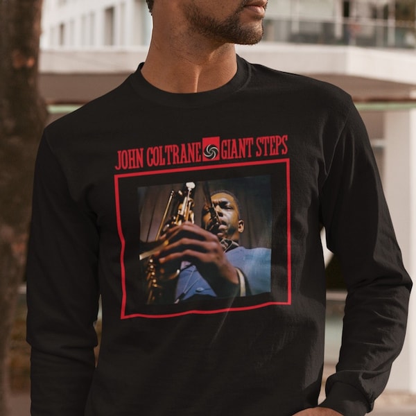 Long Sleeve Tee Shirt, Jazz Music Album Cover Artwork Graphic Print T-Shirt, John Coltrane, Saxophone, Vintage, Retro Band Shirt Unisex