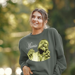 Soul Music Inspired Graphic Print Sweatshirt, Marvin Gaye Graphic Print, Unisex, R&B, Funk, Pop, Disco, Jazz Music Shirt