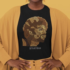 Geschenk für Frauen, Grafik-T-Shirts für Frauen Vintage, Gil Scott Reiher T-Shirt, 1970er Jahre Funk, Soul, Disco-Musik, Musik Künstler Band T-Shirt