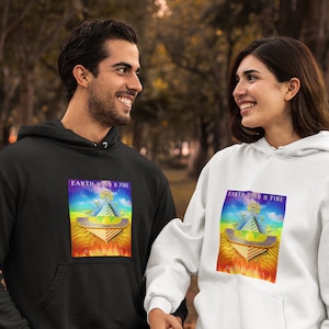 Hooded Sweatshirt, Hoodie for Men, Hoodies for Women Aesthetic, Earth Wind and Fire Graphic Print, Retro, Hipster Style.