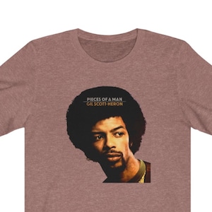 Gil Scott Heron T-Shirt, Vintage Funk Soul Band Stücke eines Mannes Grafikdruck, Unisex Musik Künstler T-Shirt, Retro T-Shirt, Grafik-T-Shirt, Musikliebhaber