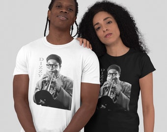 Bebop Jazz Trumpet T Shirt, Aesthetic hipster Tee, Retro, Graphic Print, Unisex, Black Music Artist Band Tee