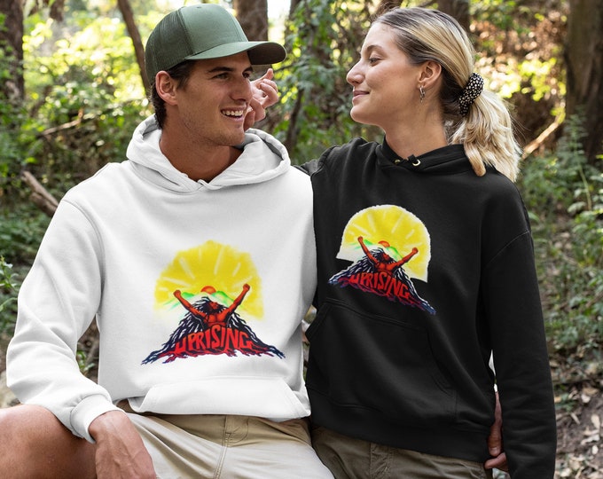 Hooded Sweatshirt, Hoodie for Men, Women, Bob Marley Graphic Print, Reggae Music, Aesthetic, Jah Rasta Clothing,, Hipster Style.