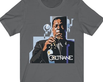 Coltrane Jazz Art T-Shirt, Saxophonist Tee, Jazz Art Graphic Print, Unisex Jazz Music, Black Artist Band Tee Shirts