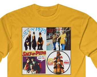 Gifts for Her, Long Sleeve Tee, Salt n Pepa Graphic Print, Retro Old School Hip Hop, Unisex
