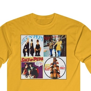 Gifts for Her, Long Sleeve Tee, Salt n Pepa Graphic Print, Retro Old School Hip Hop, Unisex