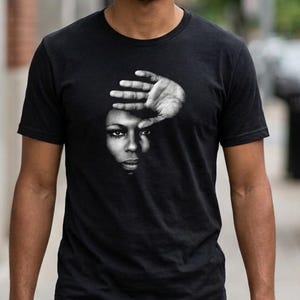 Roberta Flack Soul Music Tee, Monochrome Portrait Print, Unisex Cotton T-Shirt