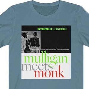 Thelonious Monk tshirt, Jazz Album Cover T Shirt, Gerry Mulligan Tee, Record Sleeve Artwork, Retro Graphic Print, Vintage Unisex Band Shirt