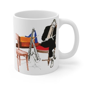 Coffee Mug Jazz  Gift idea,  Gift for Dad at ,  with a Jazz Art Graphic Print of sax player Eric Dolphy